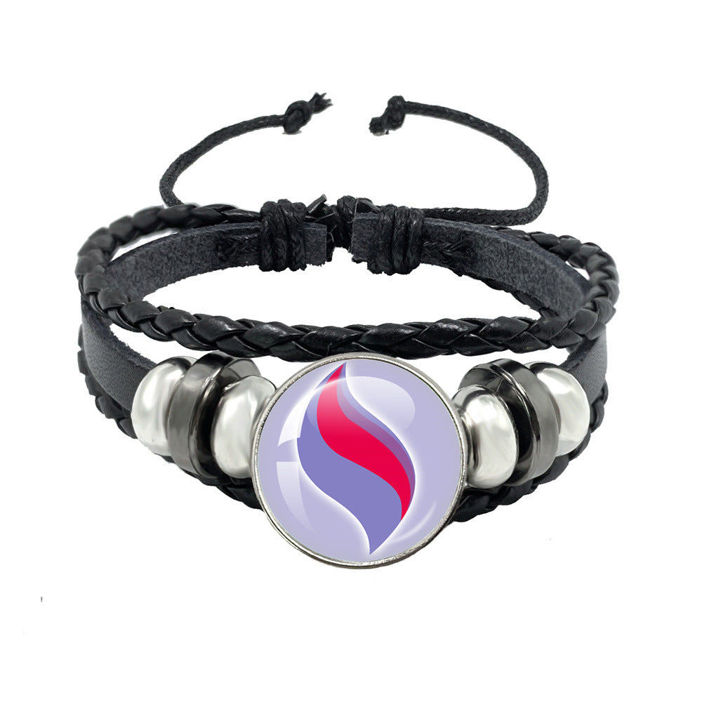 Women's & Men's Leather Time Stone Woven Hand Jewelry Bracelets