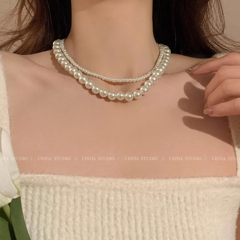 Women's Attractive Fashionable Pearl Clavicle Love Necklaces
