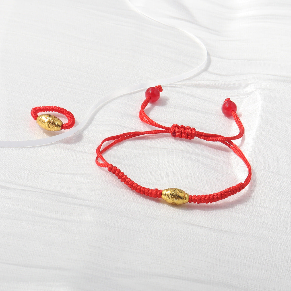 Flower Bead Woven Right Rain Couple Bracelets