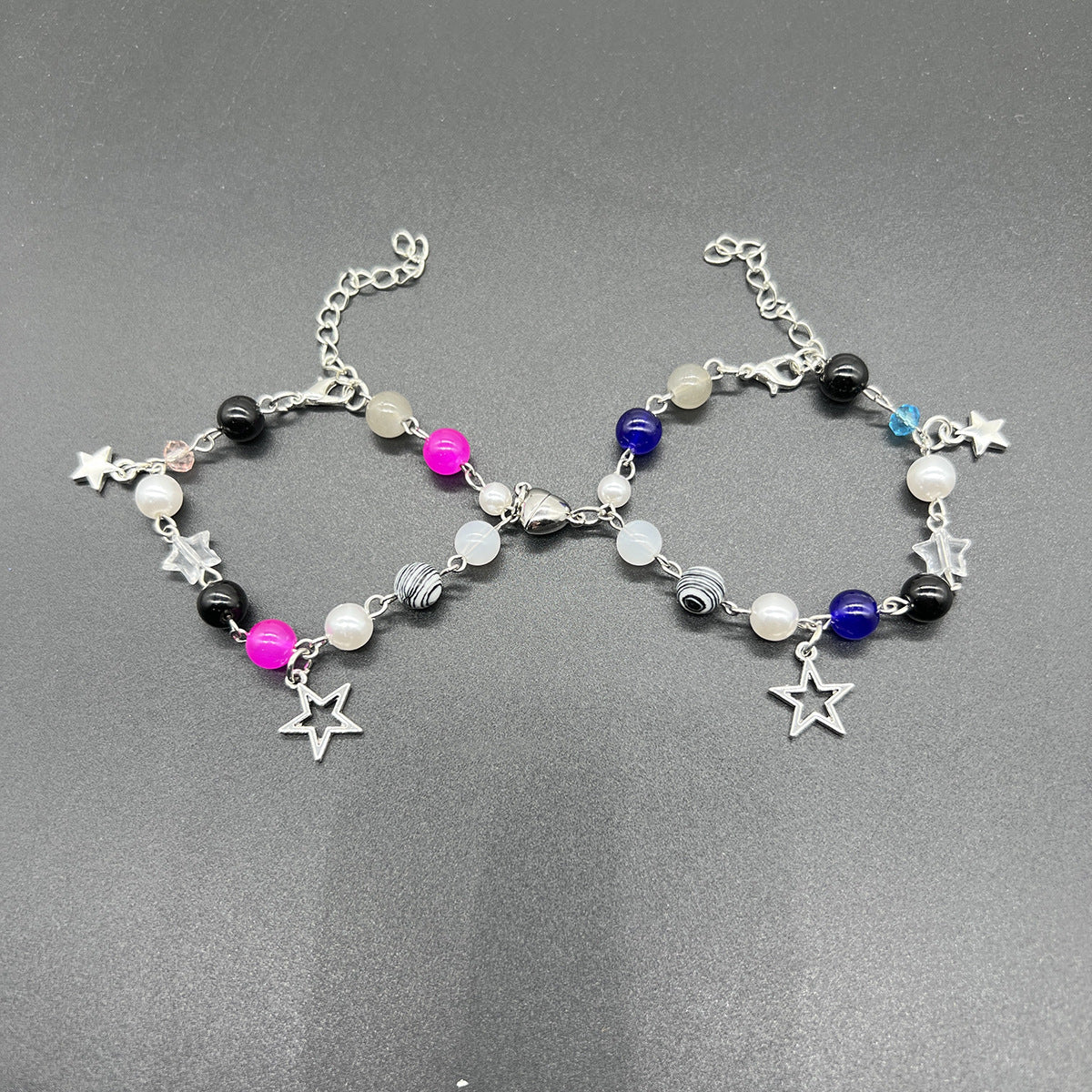 White Dice Hip Hop Butterfly Five-pointed Bracelets