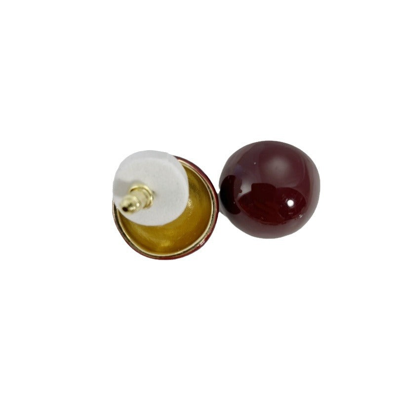 Women's Retro Enamel Drip Glazed Ball Light Earrings