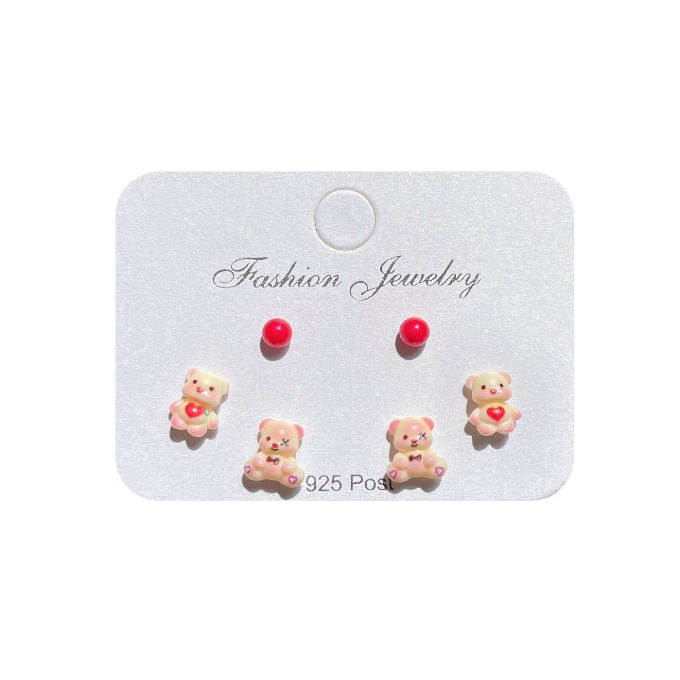 Suit Female Sier Needle Small Cute Earrings