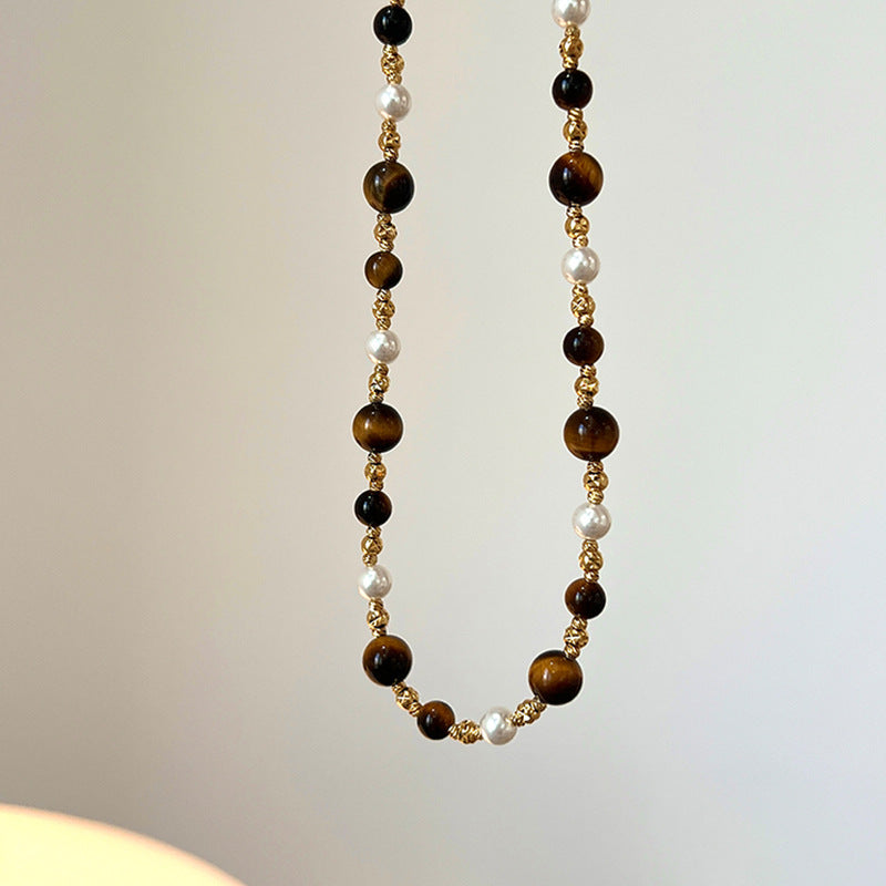 Women's Tigereye Pearl Retro Elegant Fashion Personality Necklaces