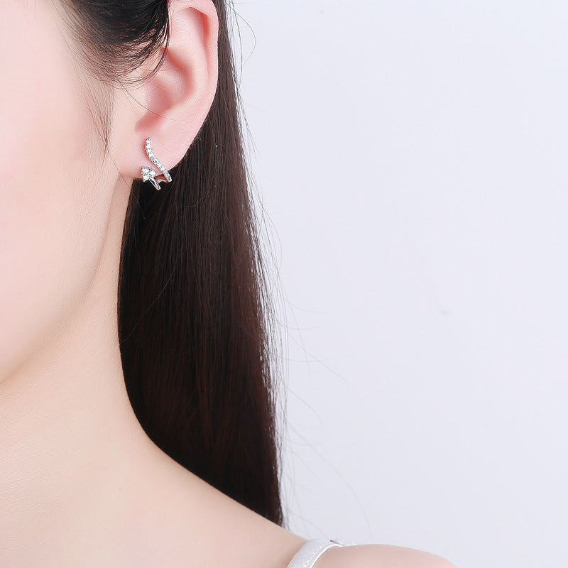 Women's Sterling Sier Simple Niche Bag Design Earrings
