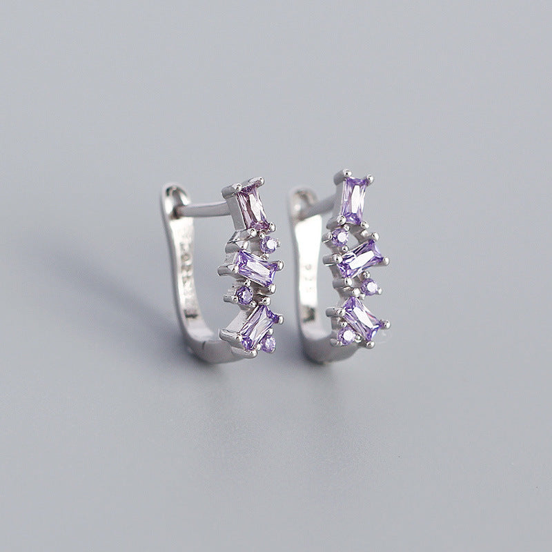 Women's Micro Inlaid Zircon Geometric U-shaped Earclip Rings