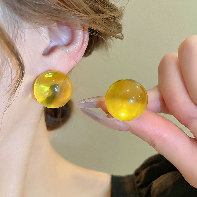 Needle Transparent Resin Geometric Simple High Earrings