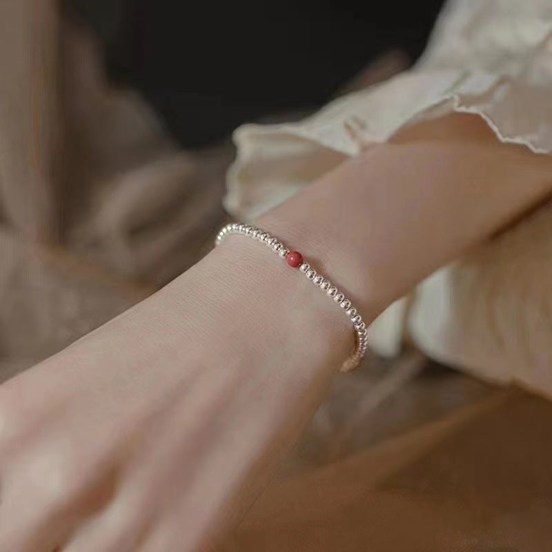 Sier Cinnabar Good Luck Beads Girlfriends Bracelets