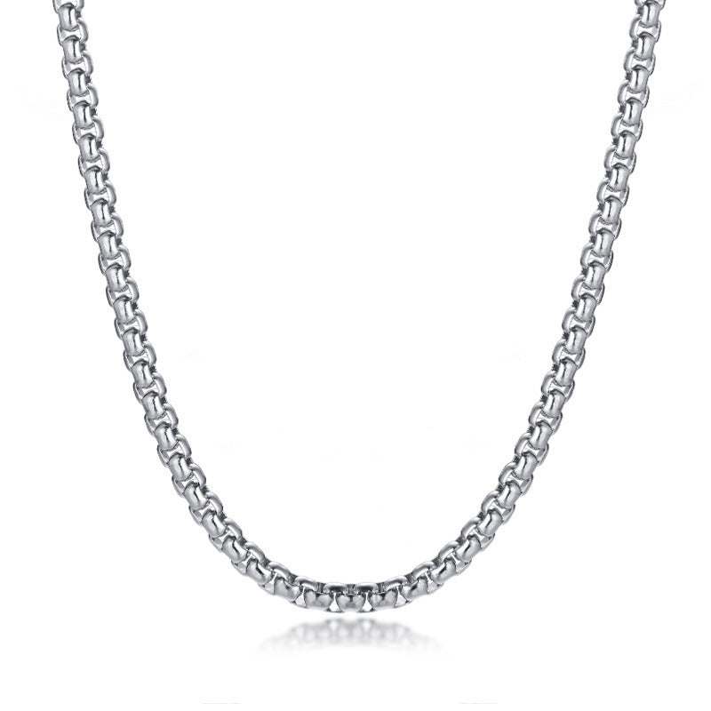 Titanium Steel Pearl Chain Face Width Necklaces