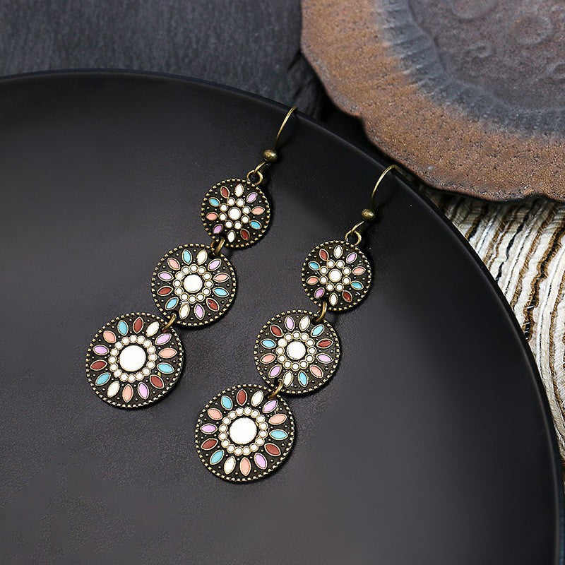 Geometric Enamel Suit Popular Bohemian Temperamental Earrings