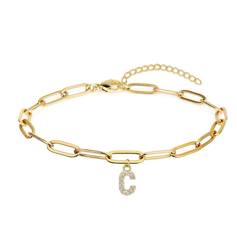 Personality Letter Elegant Fashion Diamond Alloy Bracelets