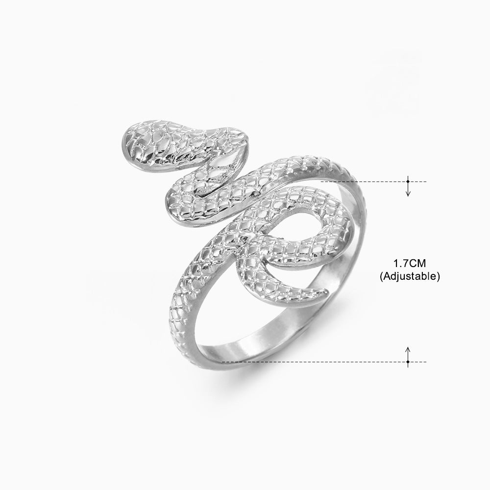 Women's Popular Stainless Steel Geometric Ellipse French Retro Rings