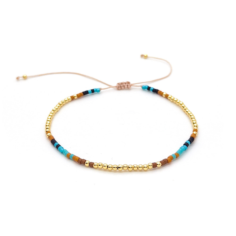 Twin Colorful Small Beads Beaded Weave Bracelets