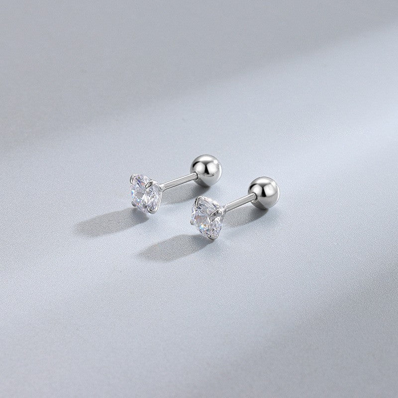 Sier Ear Bone Female Screw Tightening Rings