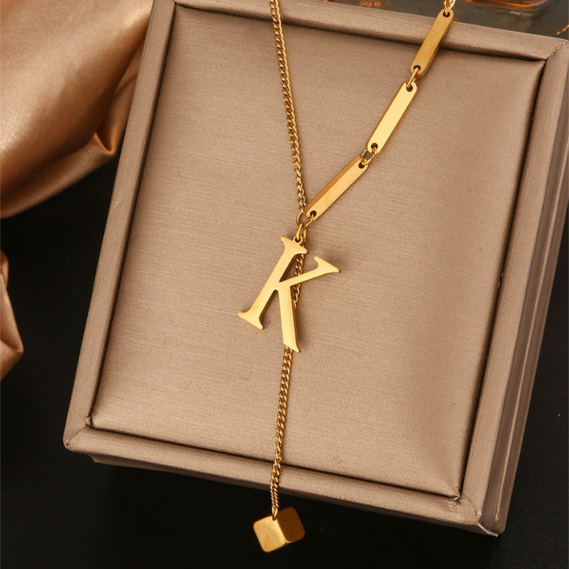 Clavicle Chain Female Letters Do Not Fade Simple High Necklaces