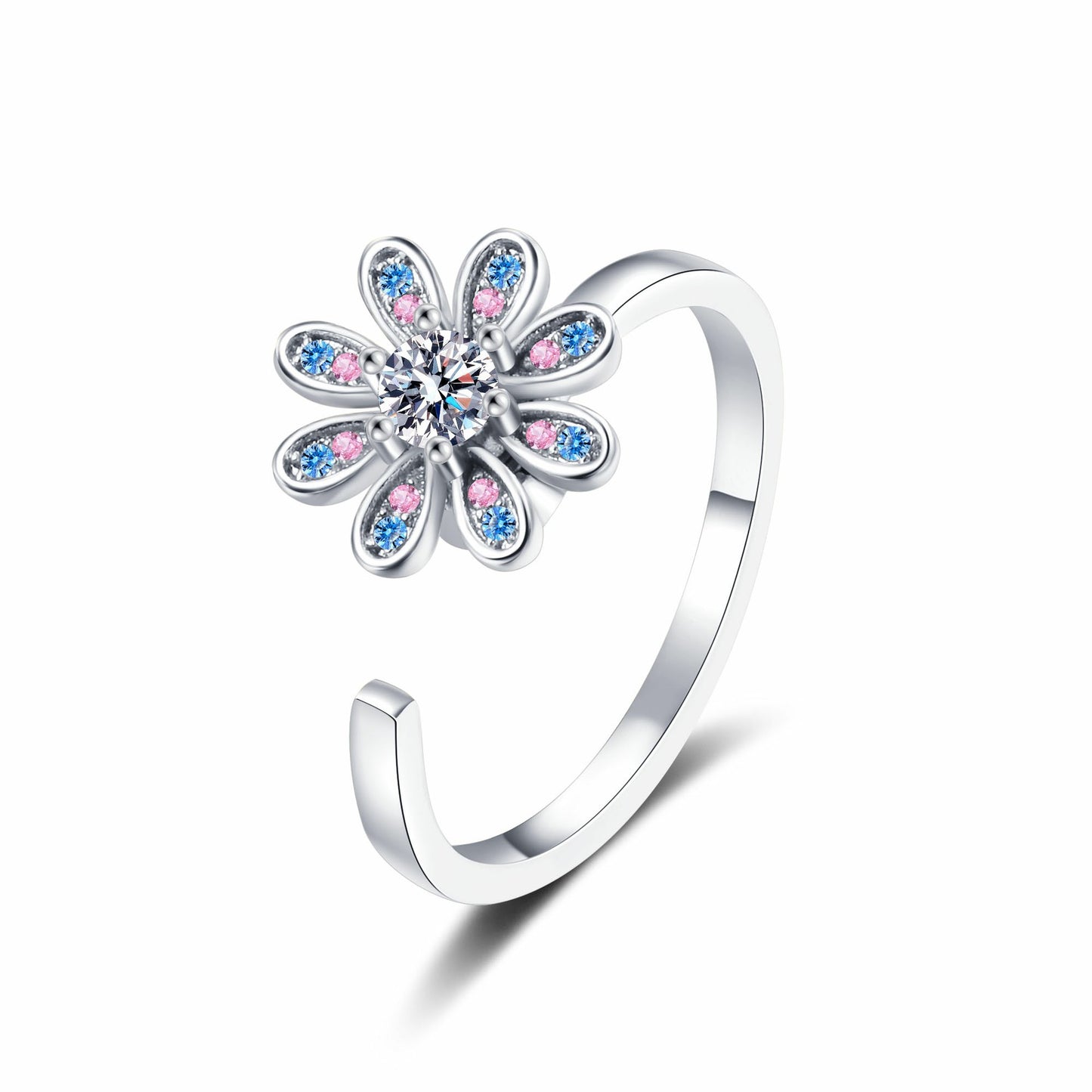 Flower Wind Opening Adjustable Advanced Sense Rings