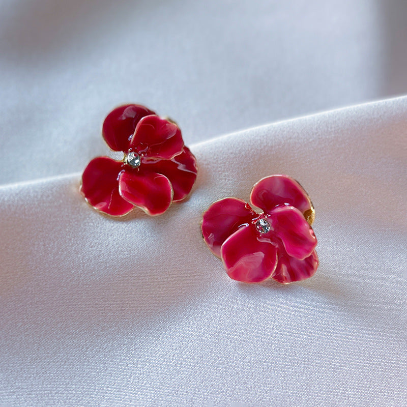 French Retro Petal Ear Accessory High Earrings