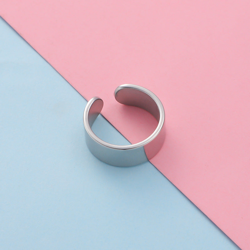 High-grade Pure Shiny Side Big Finger Stainless Steel Shaped Rings