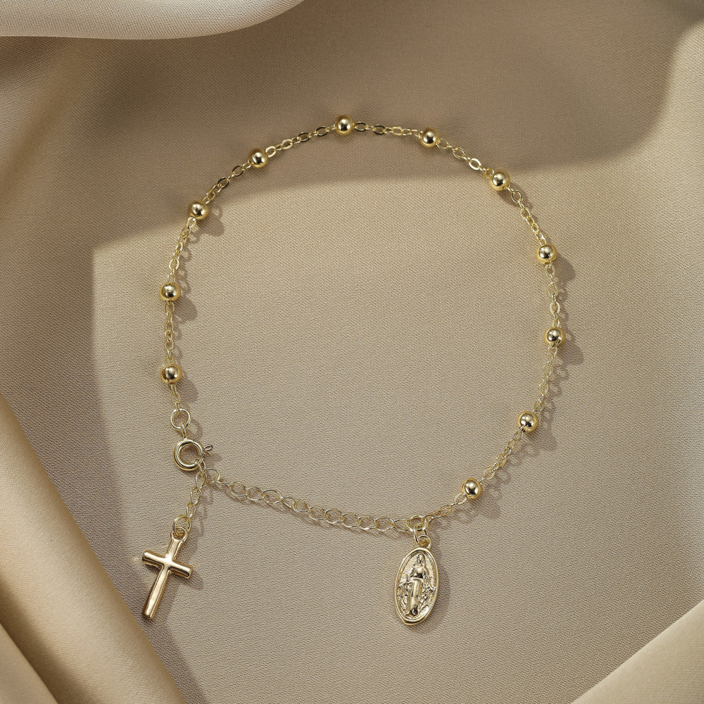 Popular Beads Cross Simple Virgin Mary Bracelets