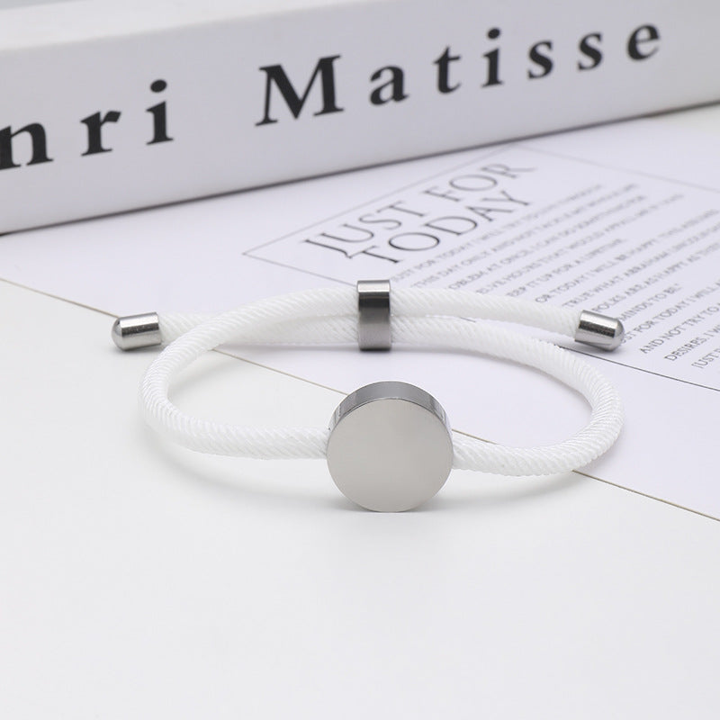 Women's & Men's Printing Material Round Adjustable Stainless Steel Bracelets