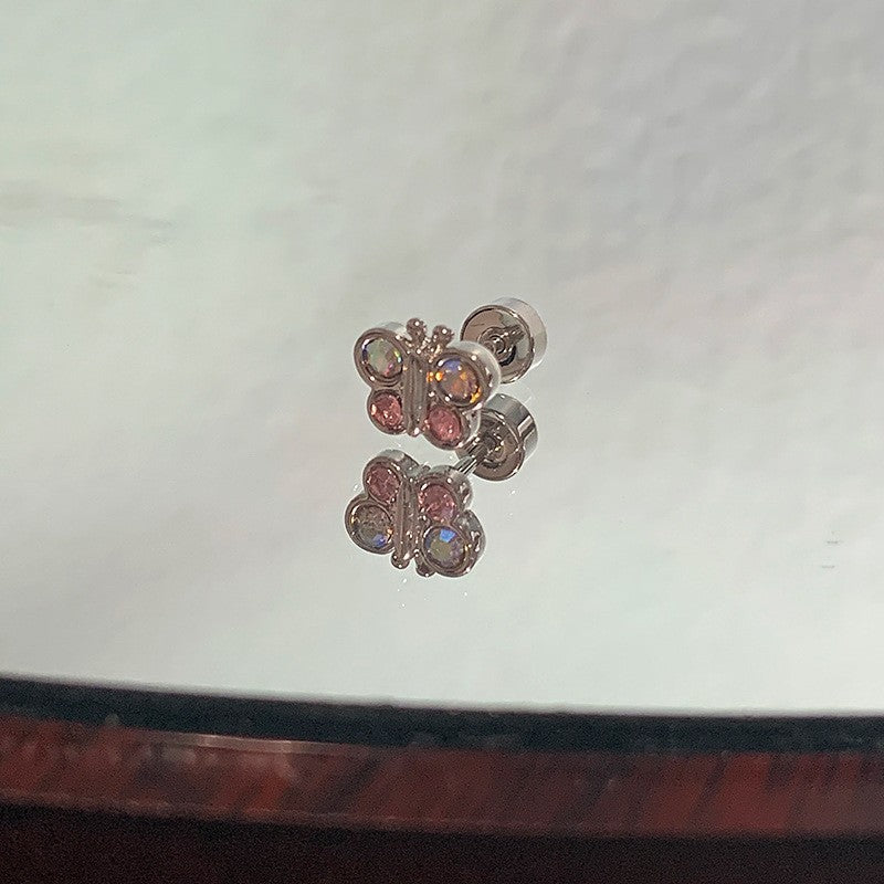 Titanium Steel Niche Super Flash Ear Bone Pin Small Earrings