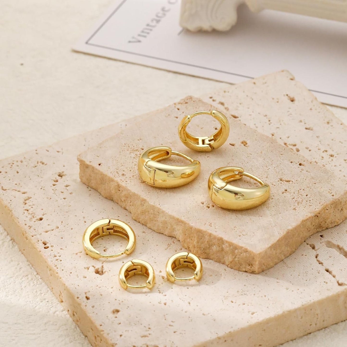 Simple Pieces Suit Sier Ear Stacked Earrings