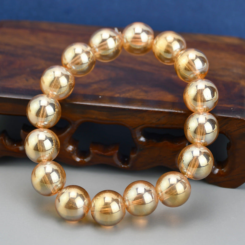 Children's Champagne Gold Citrine Glass Ornament Live Gift Bracelets
