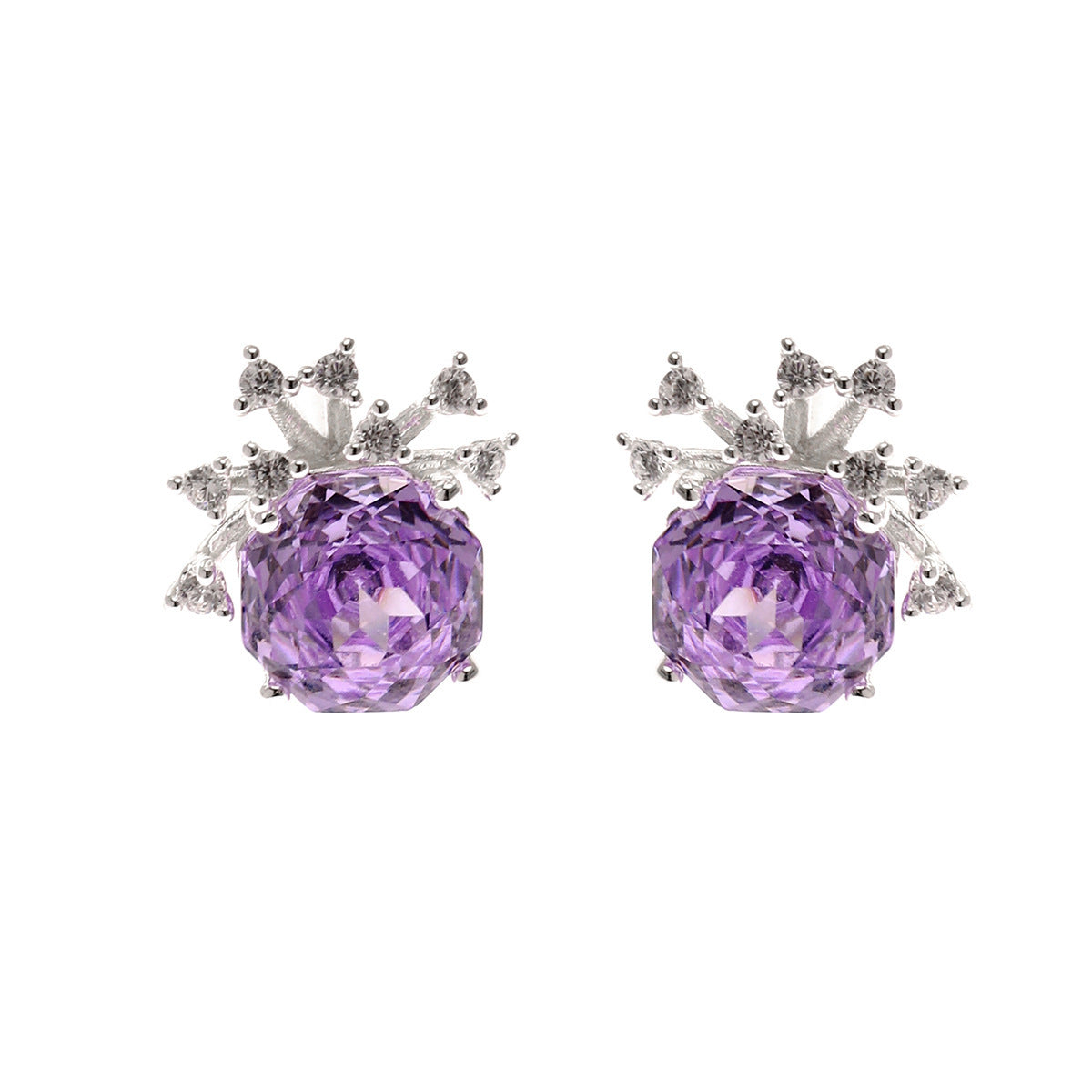 Summer Colorful Millennium Rose Cut Zircon Light Luxury Earrings