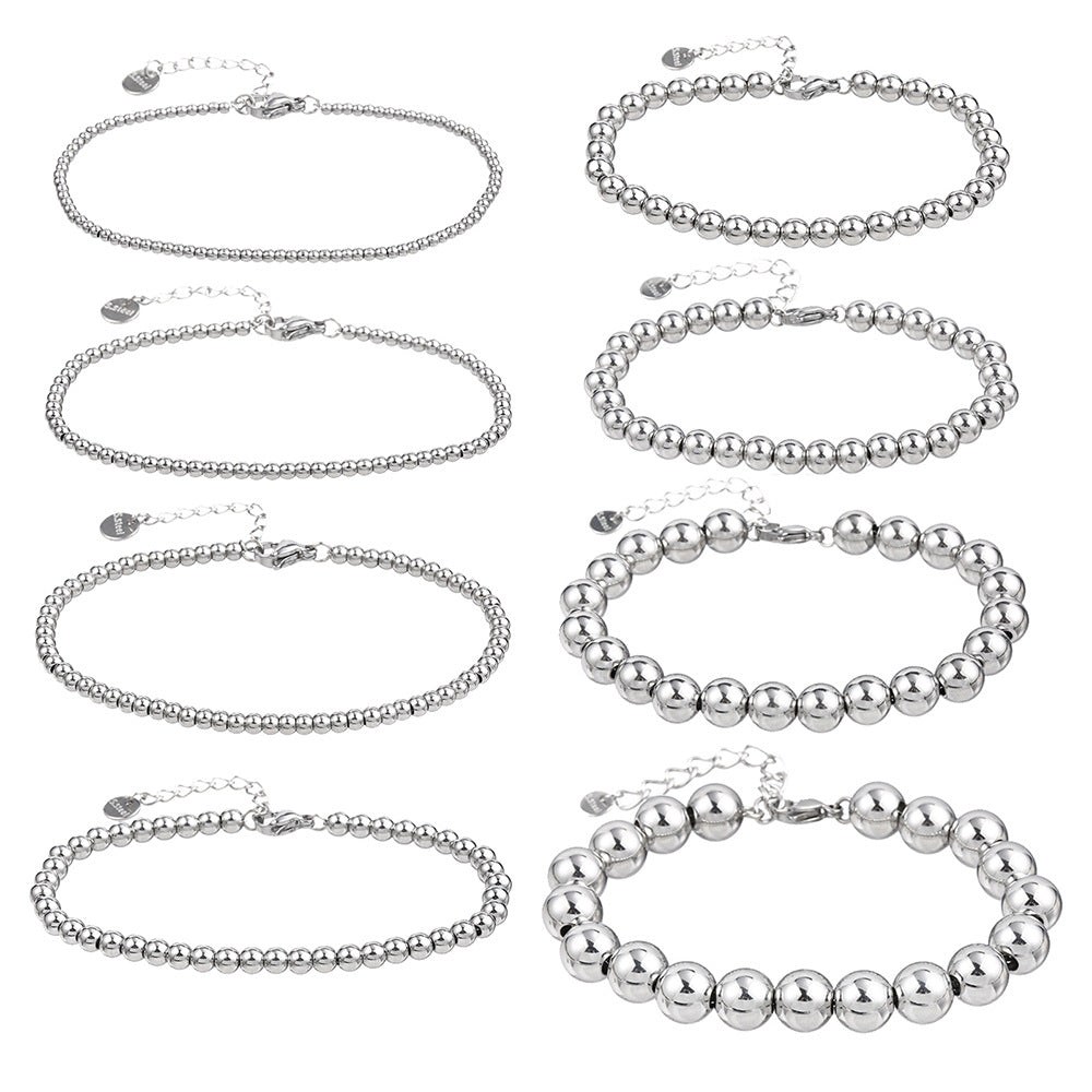 Men's Simple Fashion Steel Ball Material Elastic Bracelets