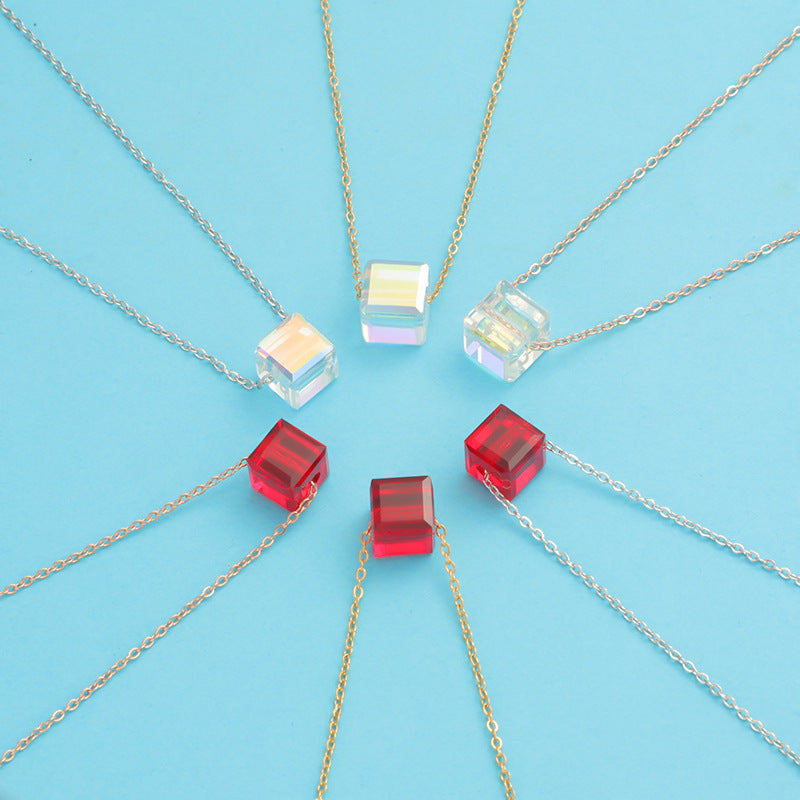 Women's Geometric Sugar Cube Clavicle Chain Fresh Necklaces