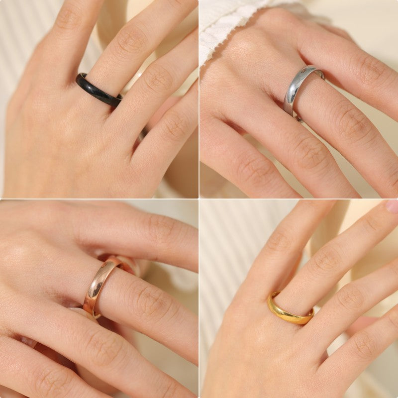 Women's Stainless Steel Korean Fashion Simple Titanium Rings