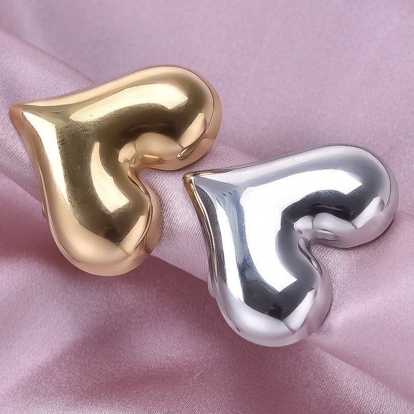 Stainless Steel Fashion Irregular Heart Vacuum Rings