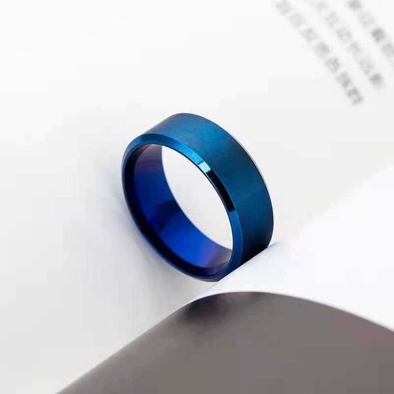 Matte Double Bevel Titanium Steel Color Rings