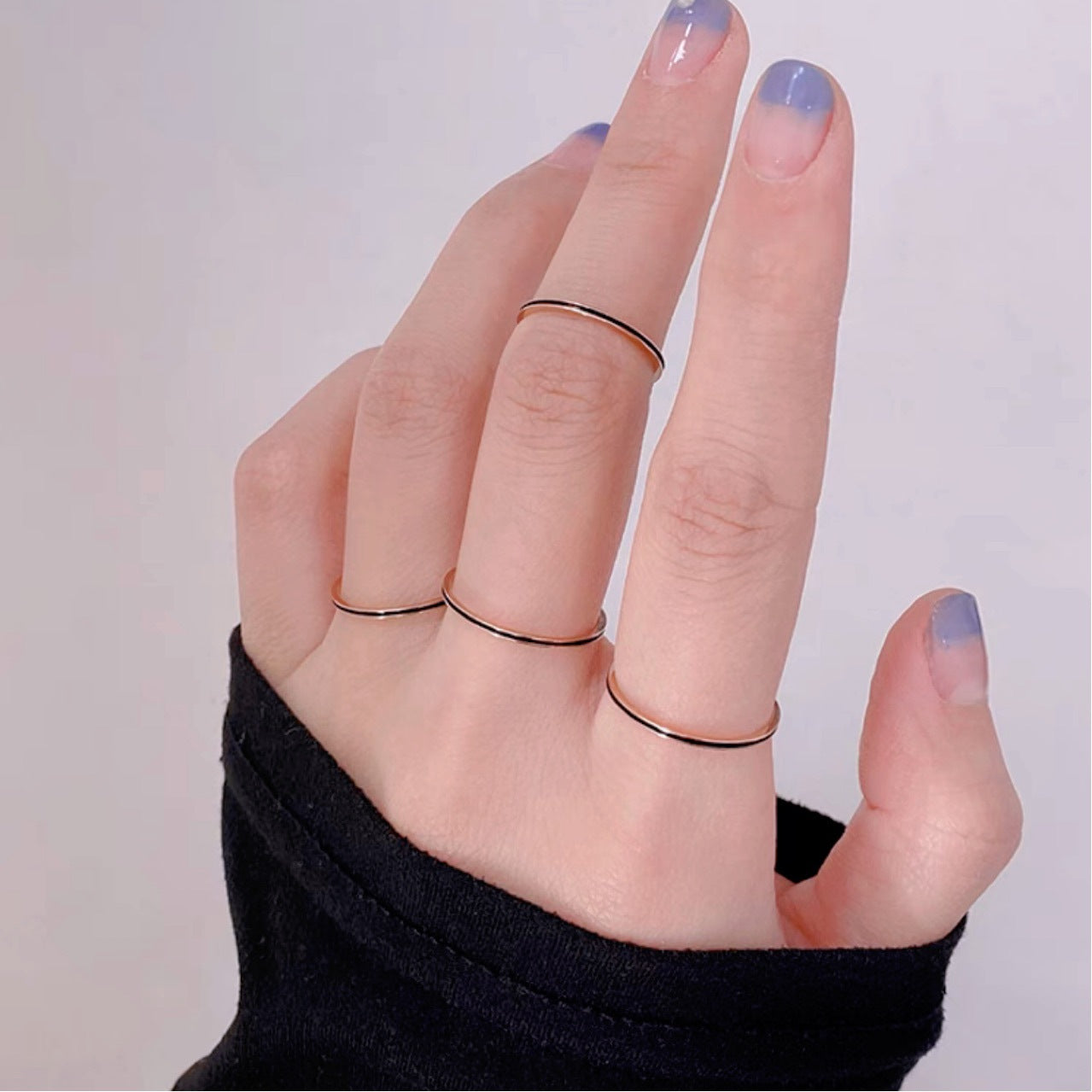 Titanium Steel Color Retaining Extremely Fine Index Finger Female Rings