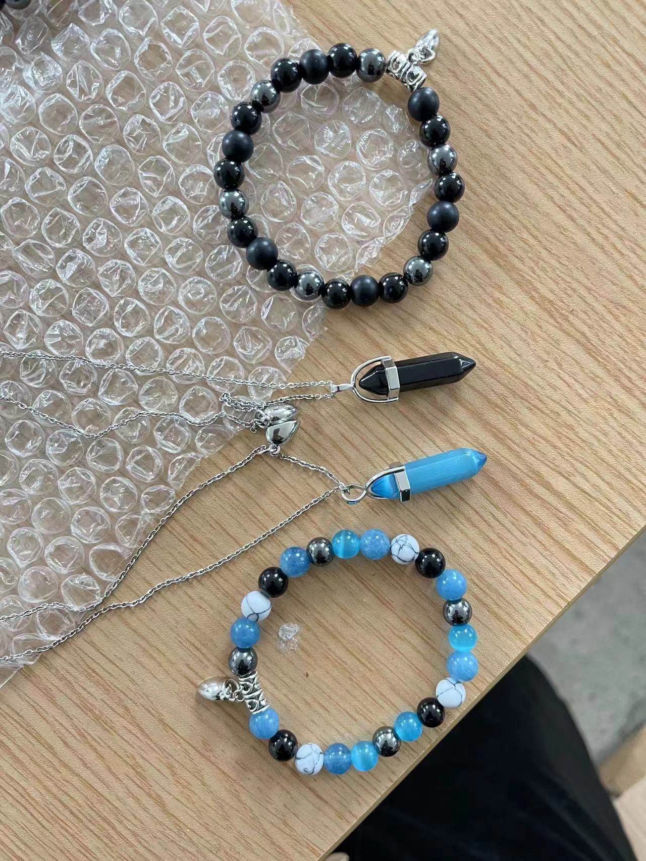 Variety Of Pink Jade White Turquoise Bracelets