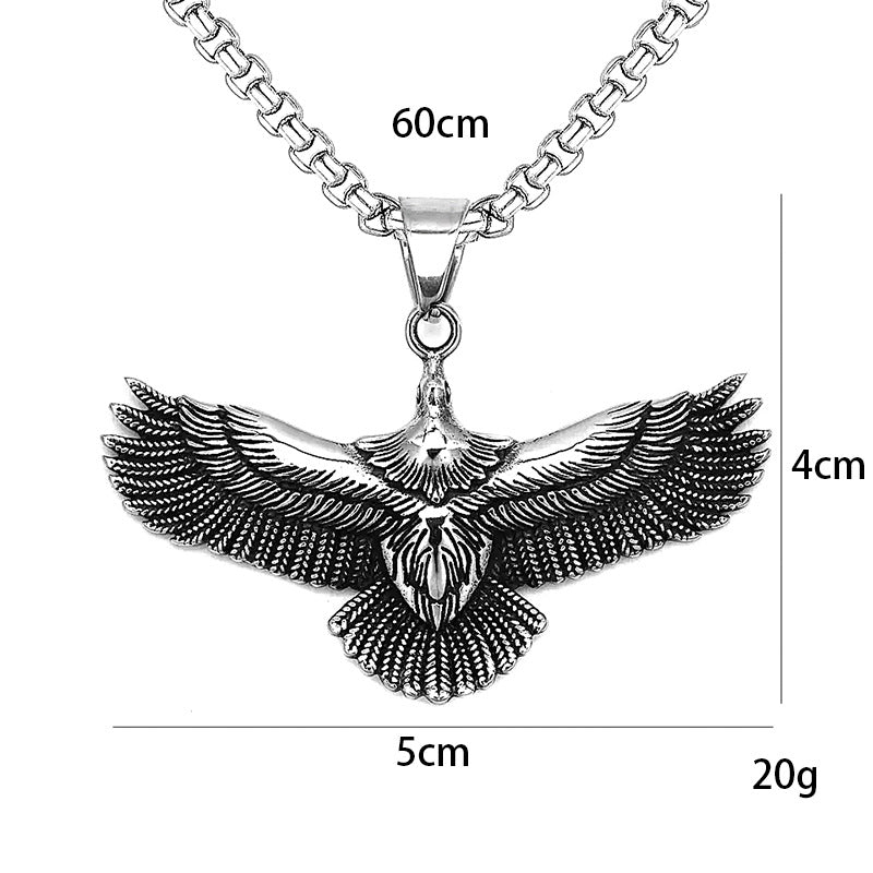 Punk Ornament Titanium Steel Polished Black Necklaces