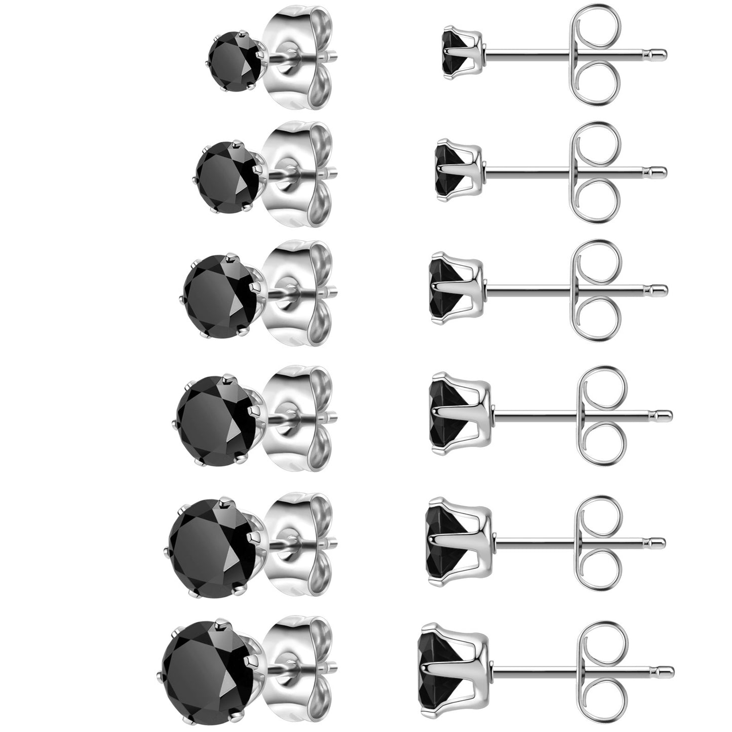 Hot Titanium Steel White Zircon Gold Earrings