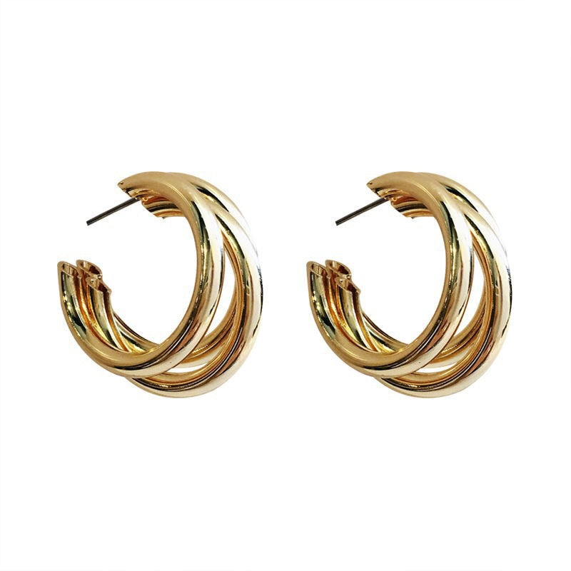 Sier Needle Crazy Sister-in-law High-grade Simple Temperamental Earrings