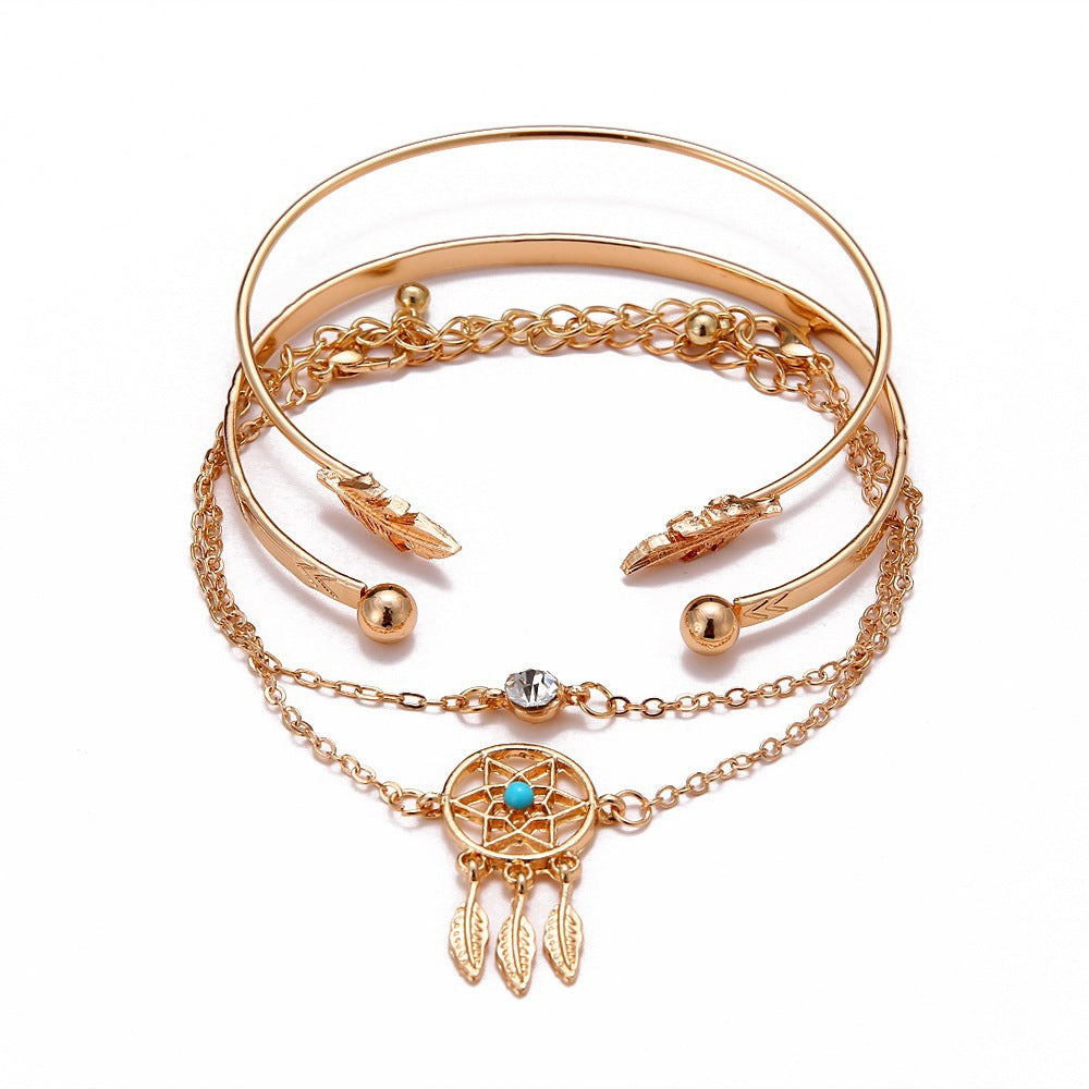 Geometric Arrow Leaf Dream Catching Personality Bracelet
