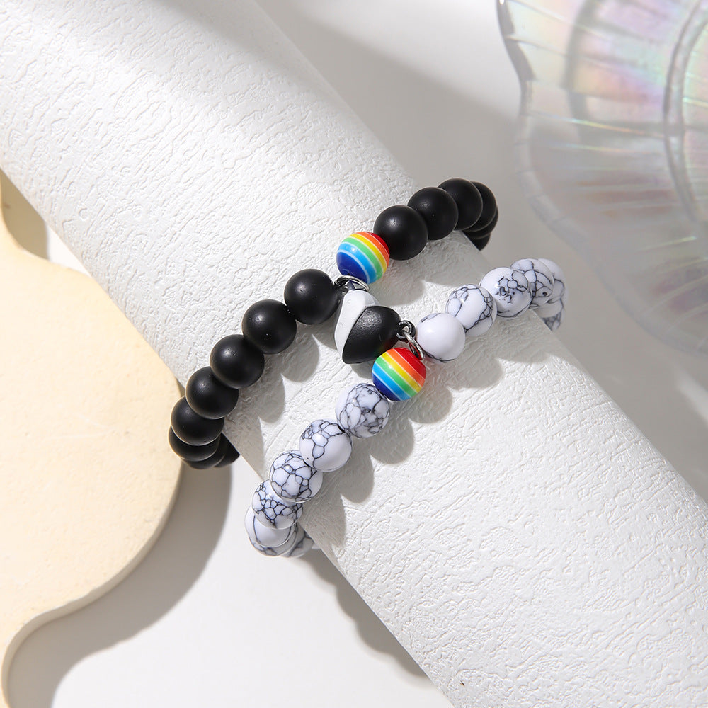 Colorful Natural Stone Beaded Adjustable Woven Bracelets