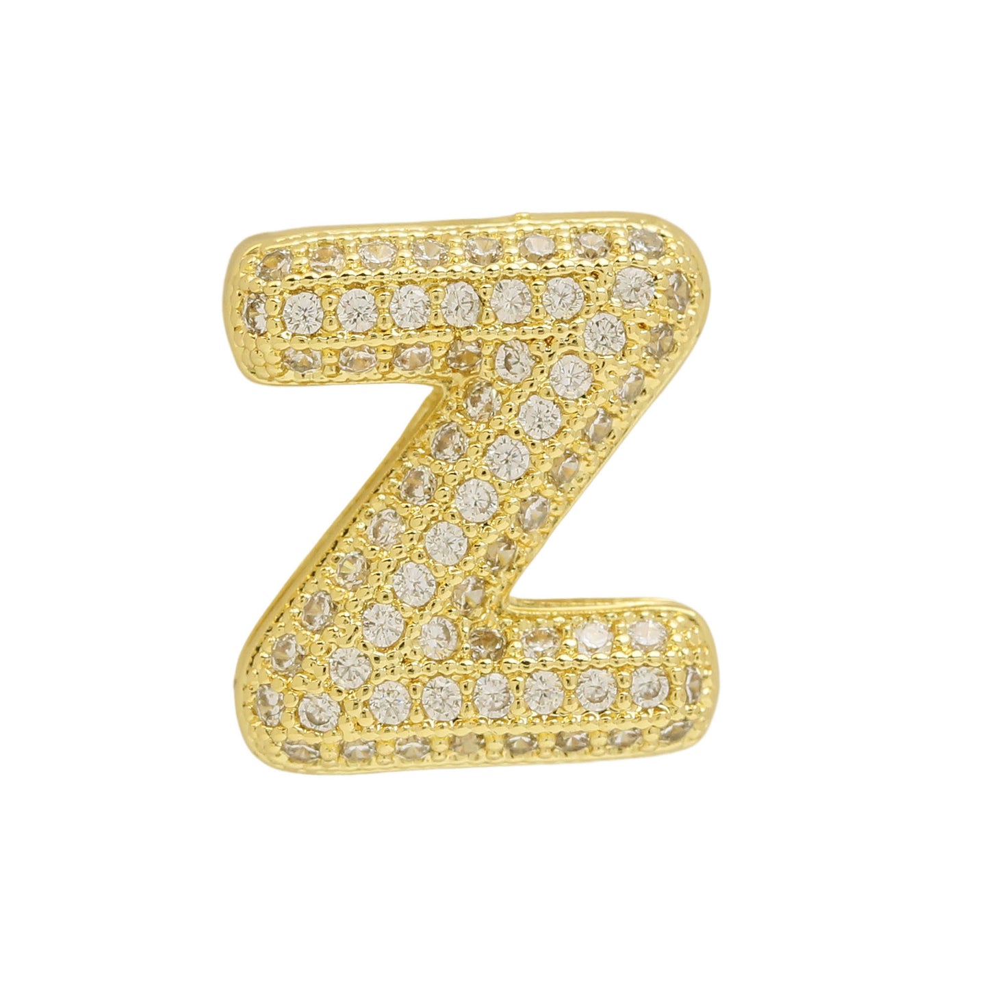 Golden Chubby Balloon Bubble Zircon Letter Bracelets