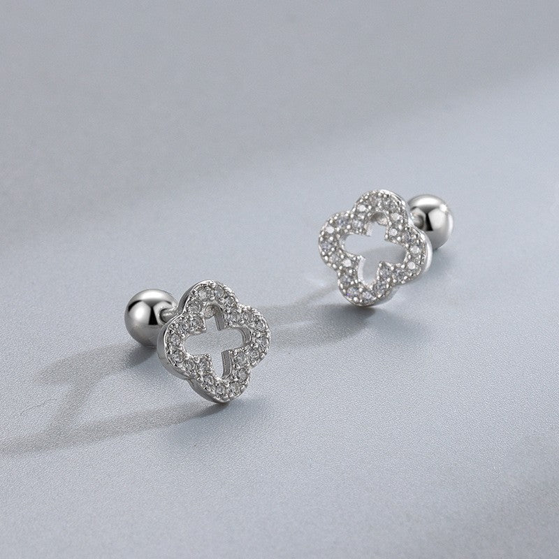 Sier Ear Bone Female Screw Tightening Rings