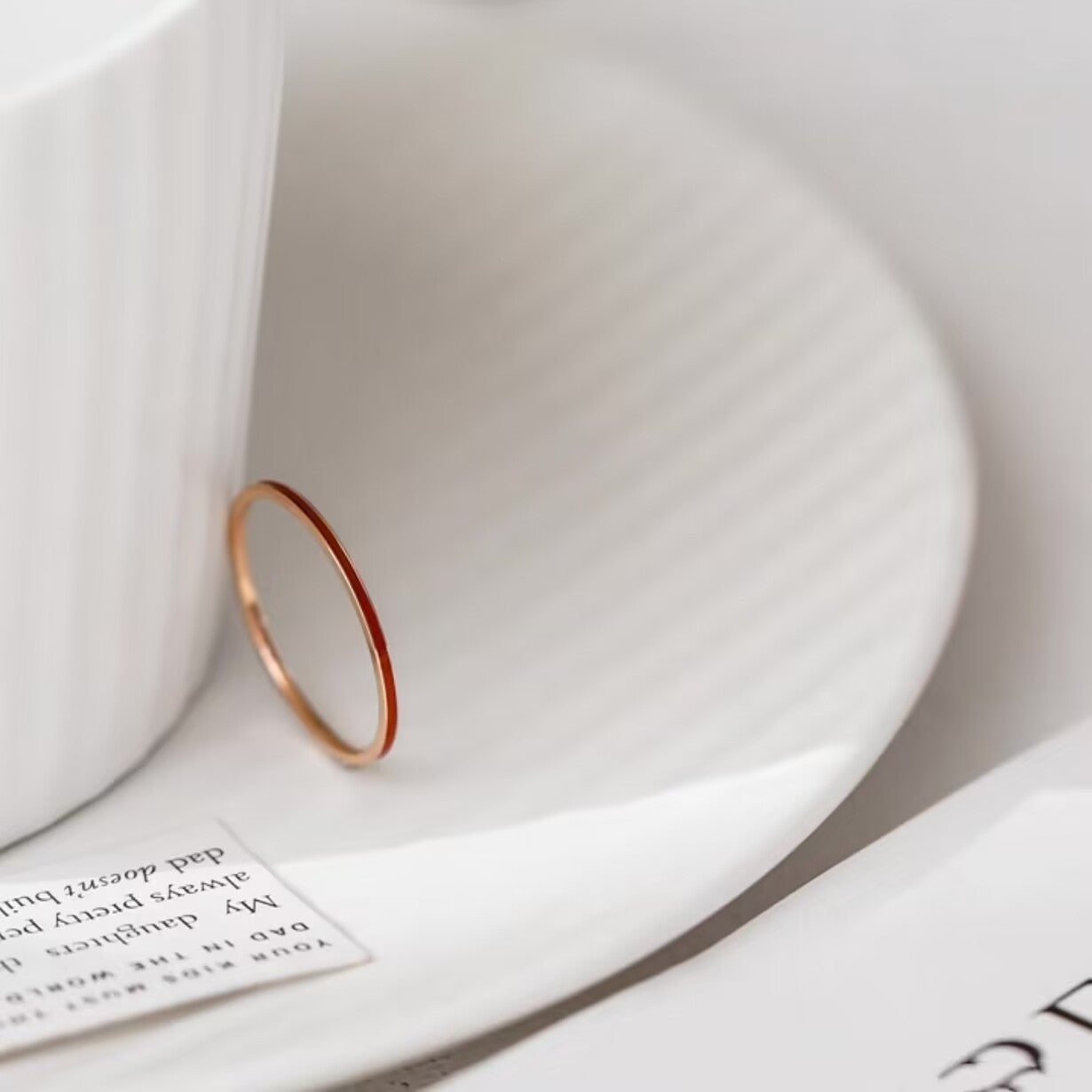 Titanium Steel Color Retaining Extremely Fine Index Finger Female Rings