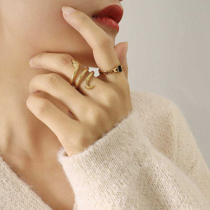 Women's & Men's Cool Style Fashion Animal Surround Snake Rings