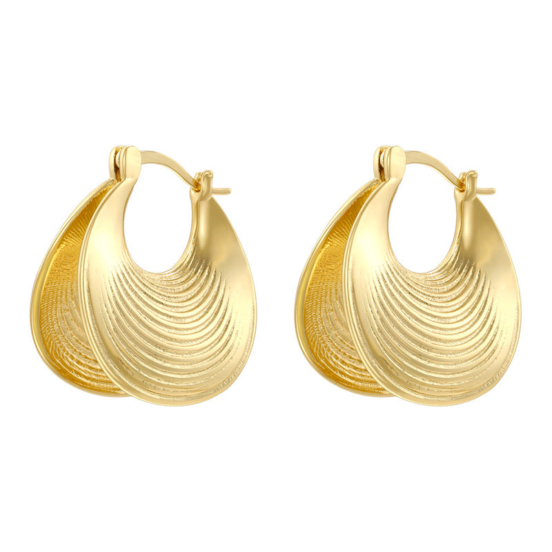 Spiral Pattern Hoop Niche Ocean Style Shell Earrings