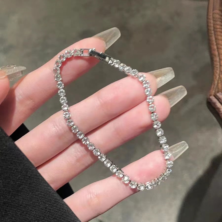 Sier Shining Full Diamond Design Niche Bracelets