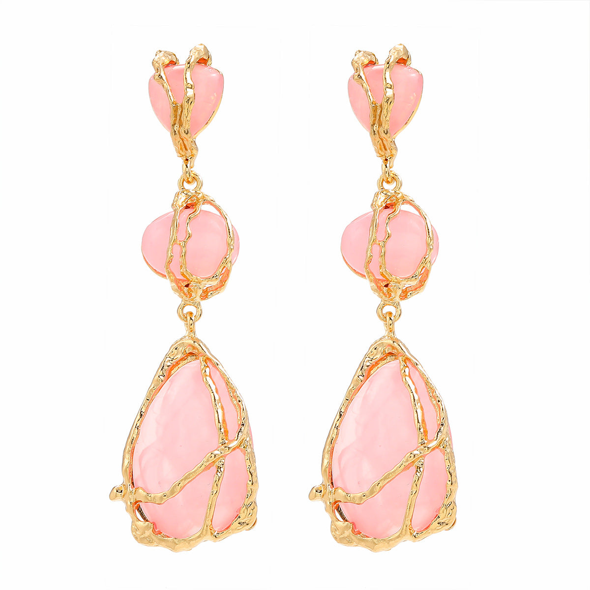 Women's Trendy Alloy Resin Bohemian Style Exaggerated Earrings