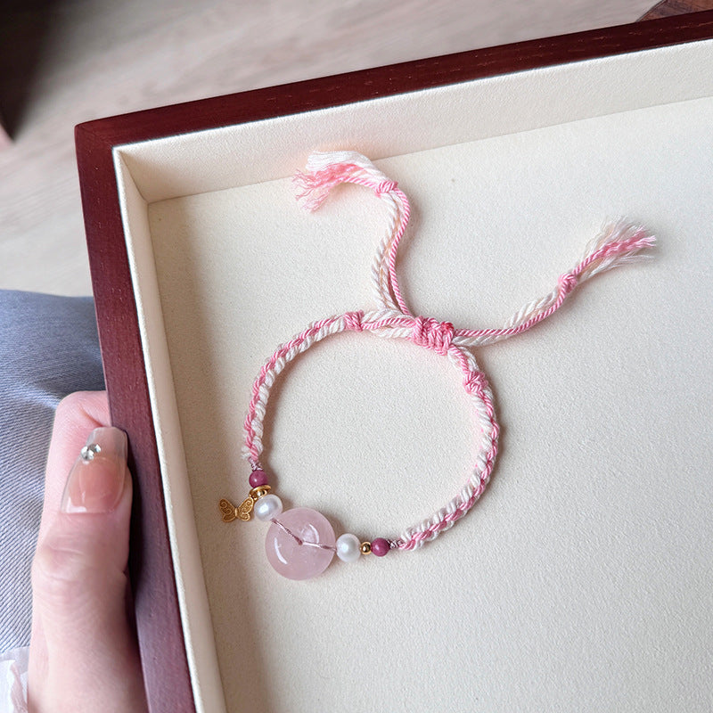 Fairy Sweet Gentle Natural Pink Crystal Bracelets