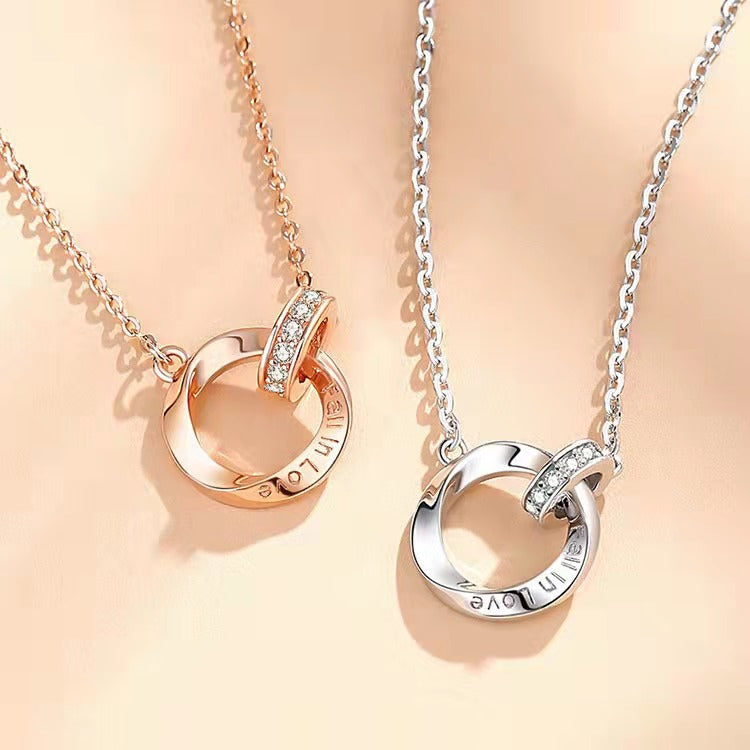 Women's & Men's Mobius Strip Couple One Pair Light Luxury Necklaces