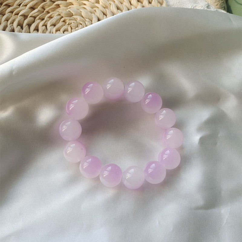 Pliable Temperament Gradient Color Ice Transparent Buddha Beads Hand Bracelets