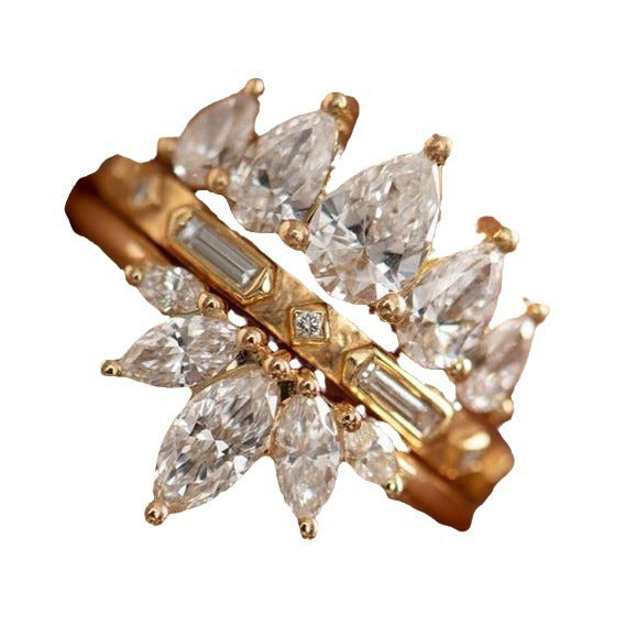 Women's One Simple Graceful Romantic Copper Inlaid Zircon Luxury Rings